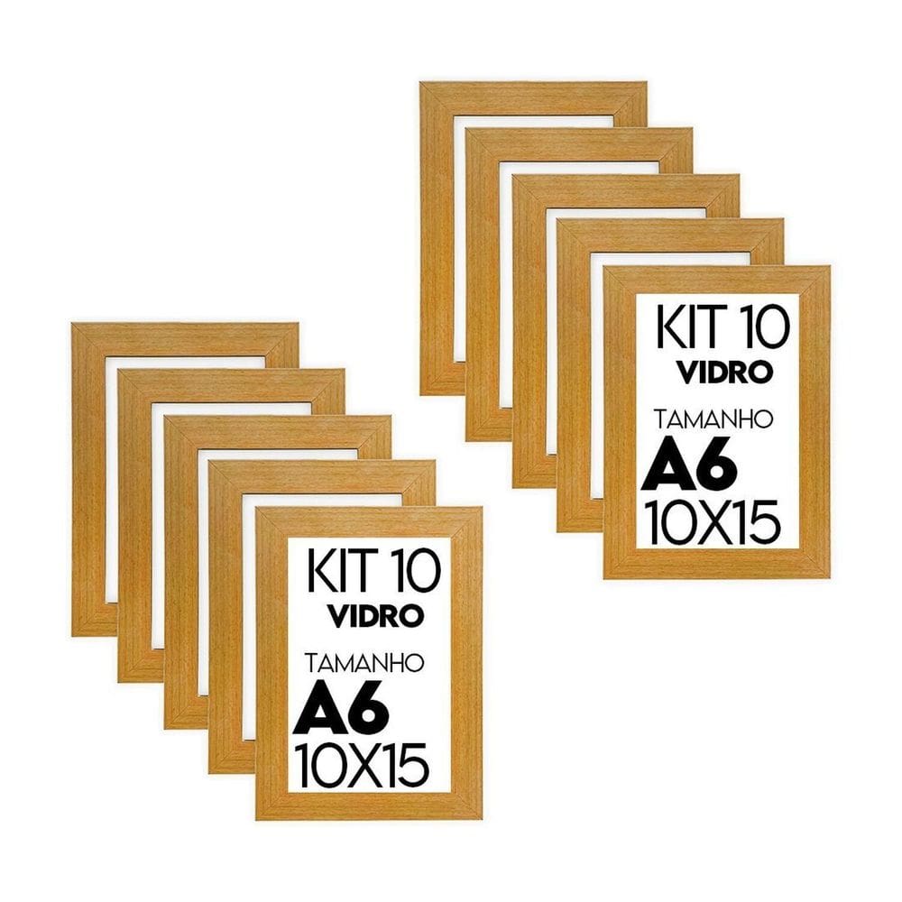 Porta Retrato de Vidro 10x15cm Kit com 10 Unidades Lembrancinha de Festa - caixa com 100 Unidade