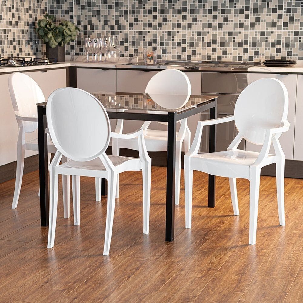 Conjunto 8 Cadeiras Wind Plus 56,3x53,9x92,5 Cm Branco