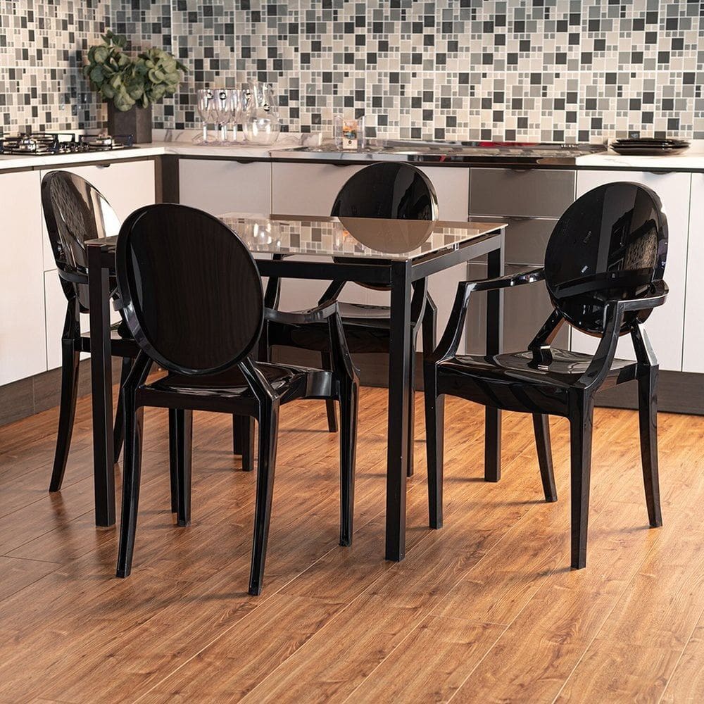 Conjunto 8 Cadeiras Wind Plus 56,3x53,9x92,5 Cm Preto