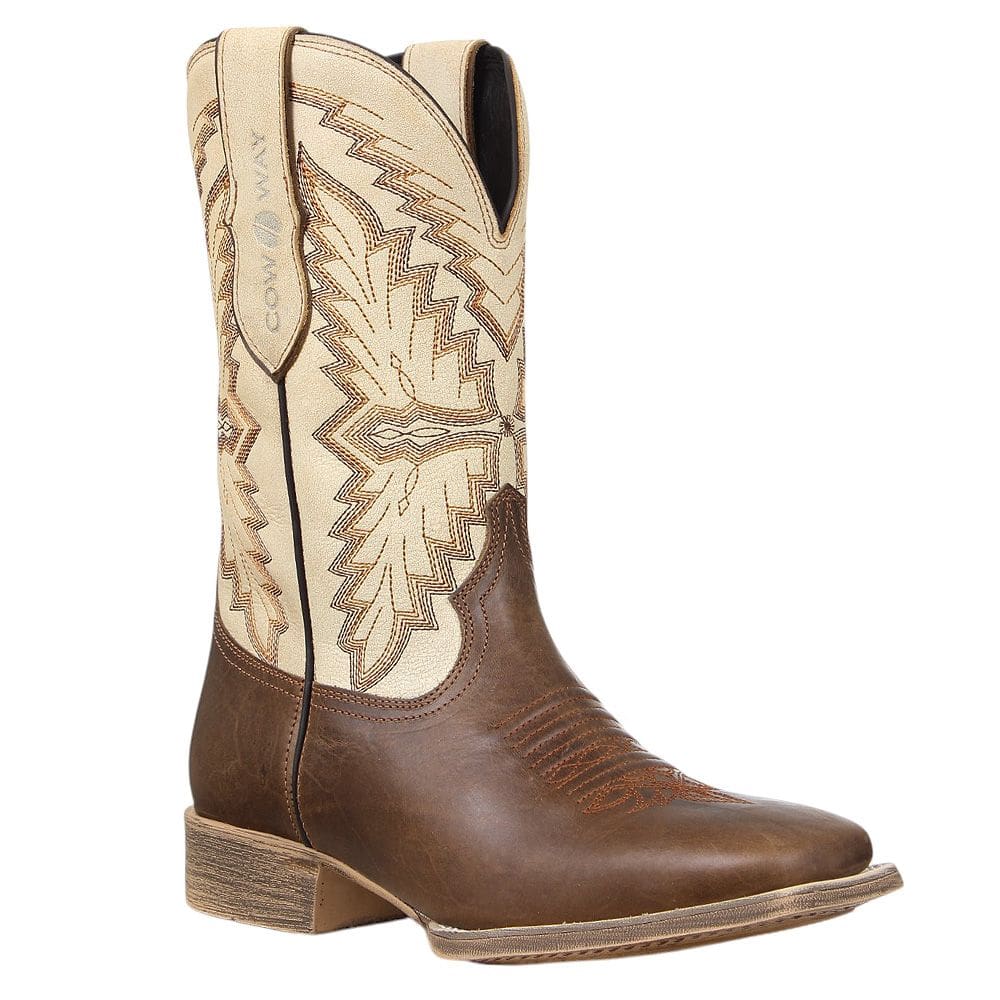 Bota Masculina Bico Quadrado Castanho Cow Way 37506