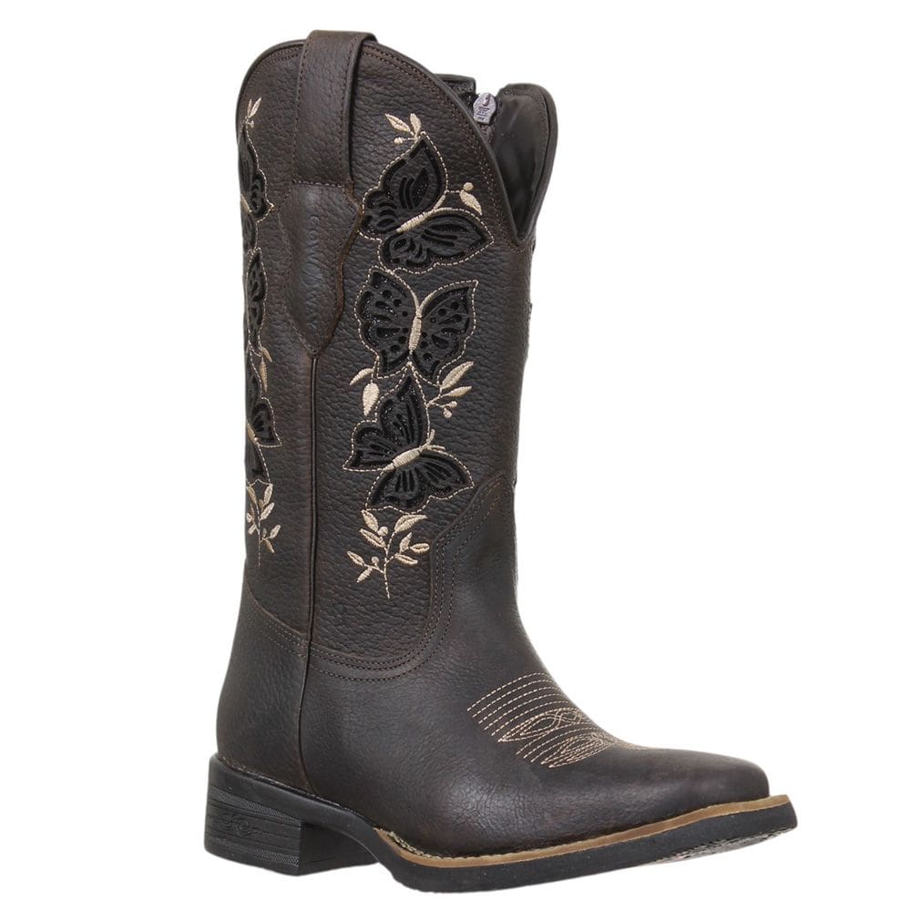 Bota Feminina Bico Quadrado Café Cow Way 37409