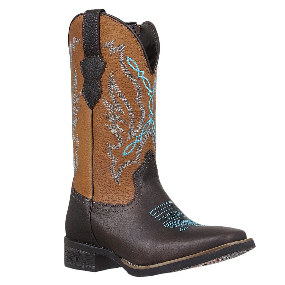 Bota Feminina Marrom Bico Quadrado Cow Way 37298