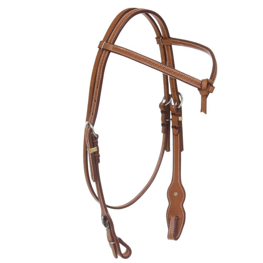 Cabeçada em Couro Testeira Nó para Cavalo Top Equine 37176