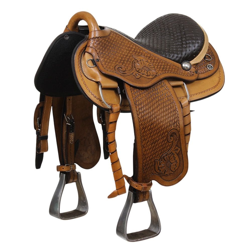 Sela Australiana Entalhada Marrom 16\" Bronc-Steel 37404