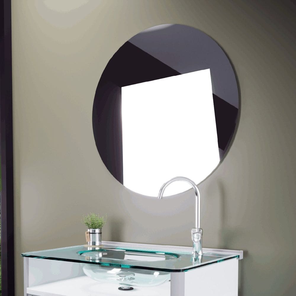 Espelho Banheiro Decorativo Redondo 42cm Cromado
