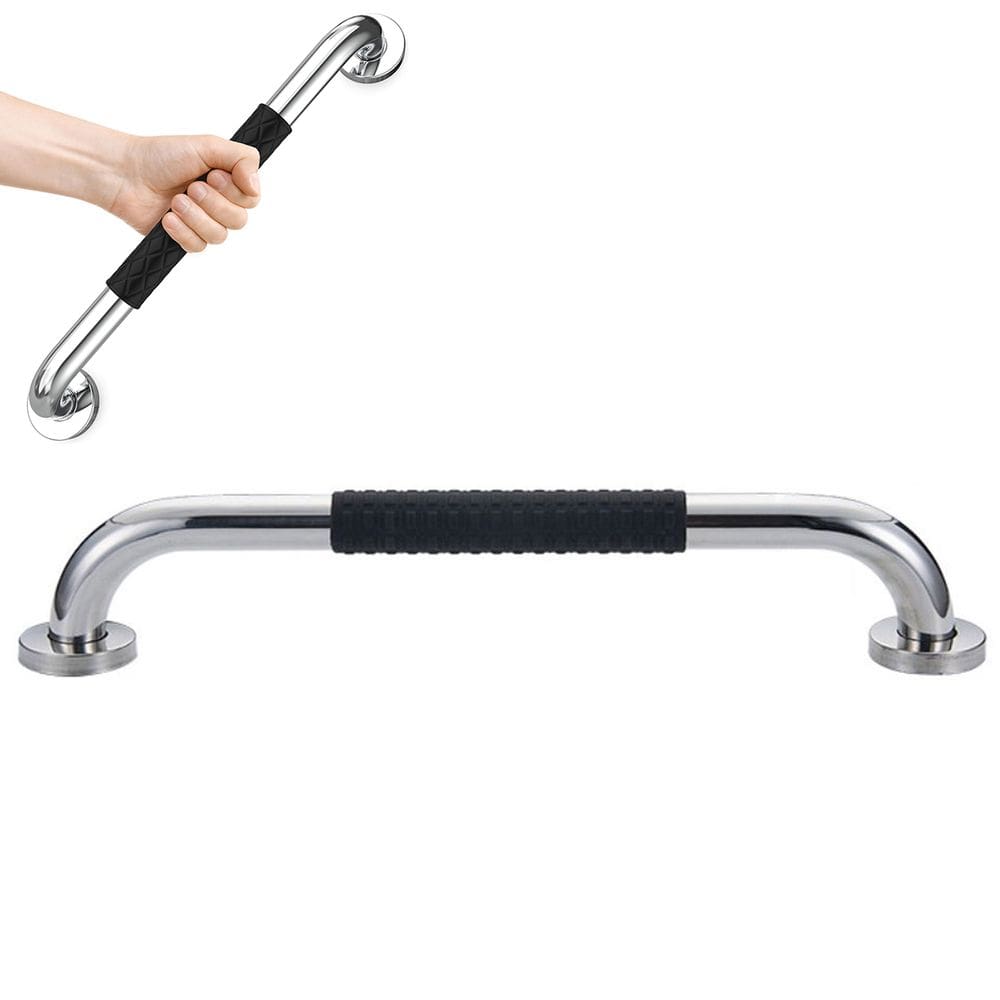 Barra de Apoio Inox 30cm Suporte Antiderrapante Banheiro Box Casa Escada Criança Idoso Gestante Cadeirante Acessibilidade Proteçao Segurança