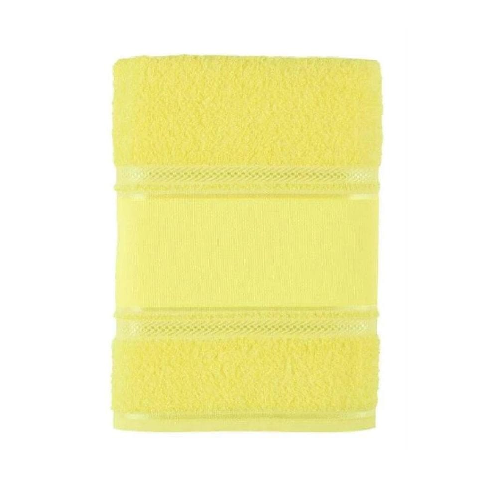 Toalha Banho Felpuda Bordar Cristine 70X135Cm Amarelo Teka