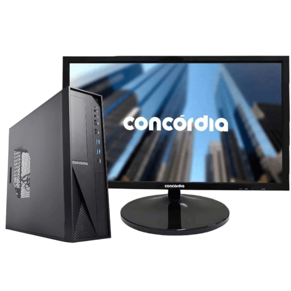 Computador SFF Concórdia Completo Com Monitor 21,5`` Processador Core i7 9700 8GB DDR4 SSD 480GB FreeDos