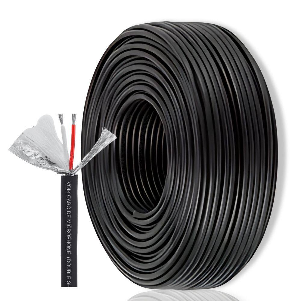 Rolo de Cabo Para Microfone Voik VCT-70 100 Metros Preto