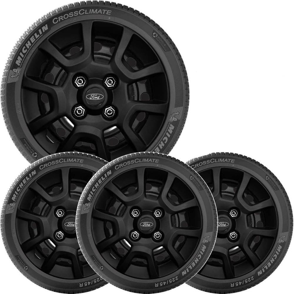 4X Calota Ford Ka Hatch Ka Sedan Aro 13 Preto Emblema 124Cb