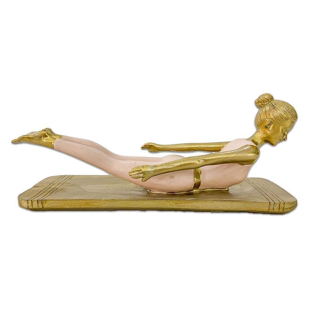 Estatueta Mulher Yoga Resina Decoração Sala 22Cm