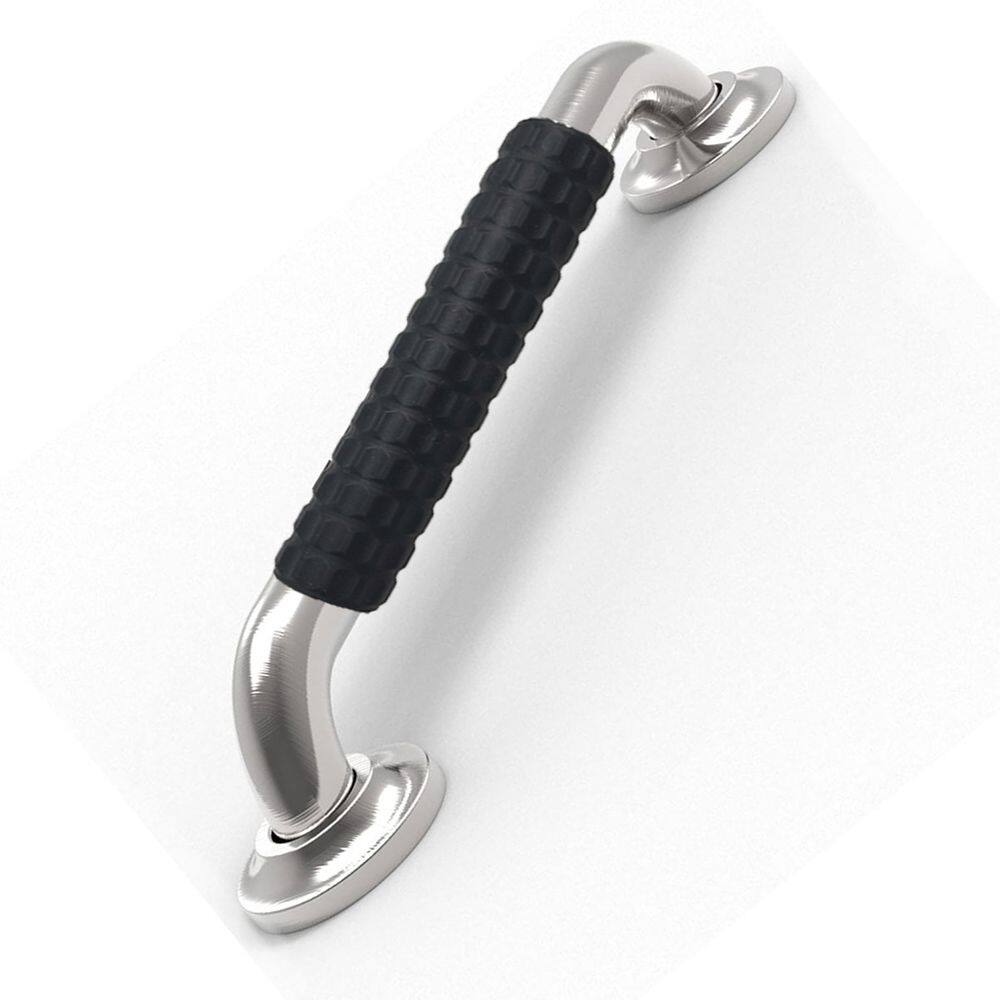 Barra de Apoio 30cm Inox Superficie Antiderrapante Banheiro Box Idoso Criança Gestante Cadeirante Acessibilidade Corrimao Escada Segurança