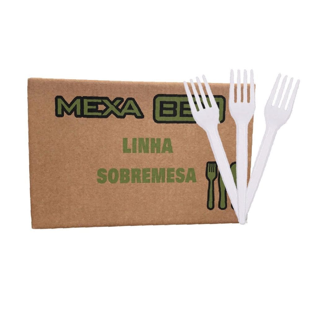 Garfo Sobremesa Descartável C/1000 Uni Reforçada Bolo Festa