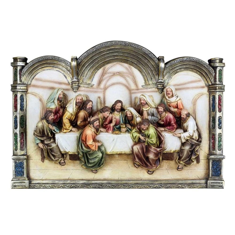 Quadro Santa Ceia Páscoa Moldura Castelo Religioso 40Cm