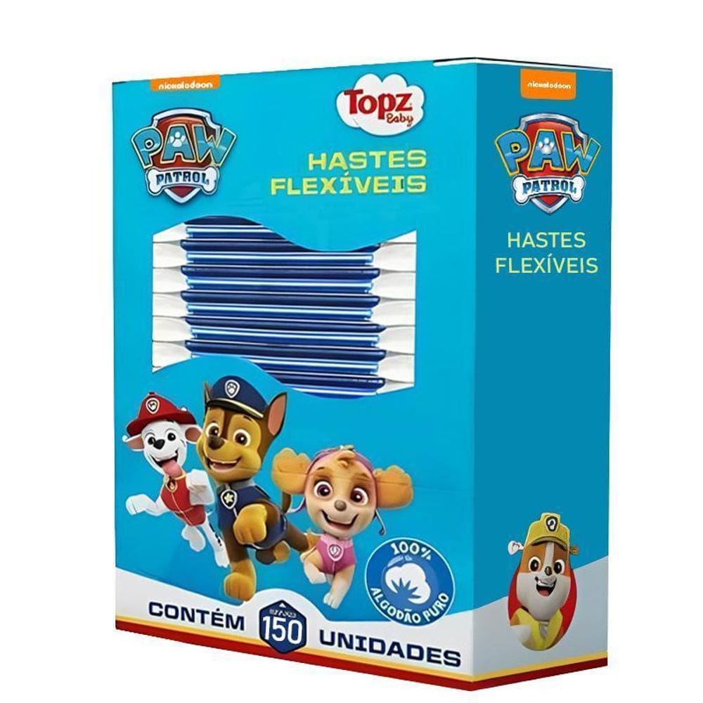150 Und Cotonete Patrulha Canina Topz Baby Hastes Flexíveis