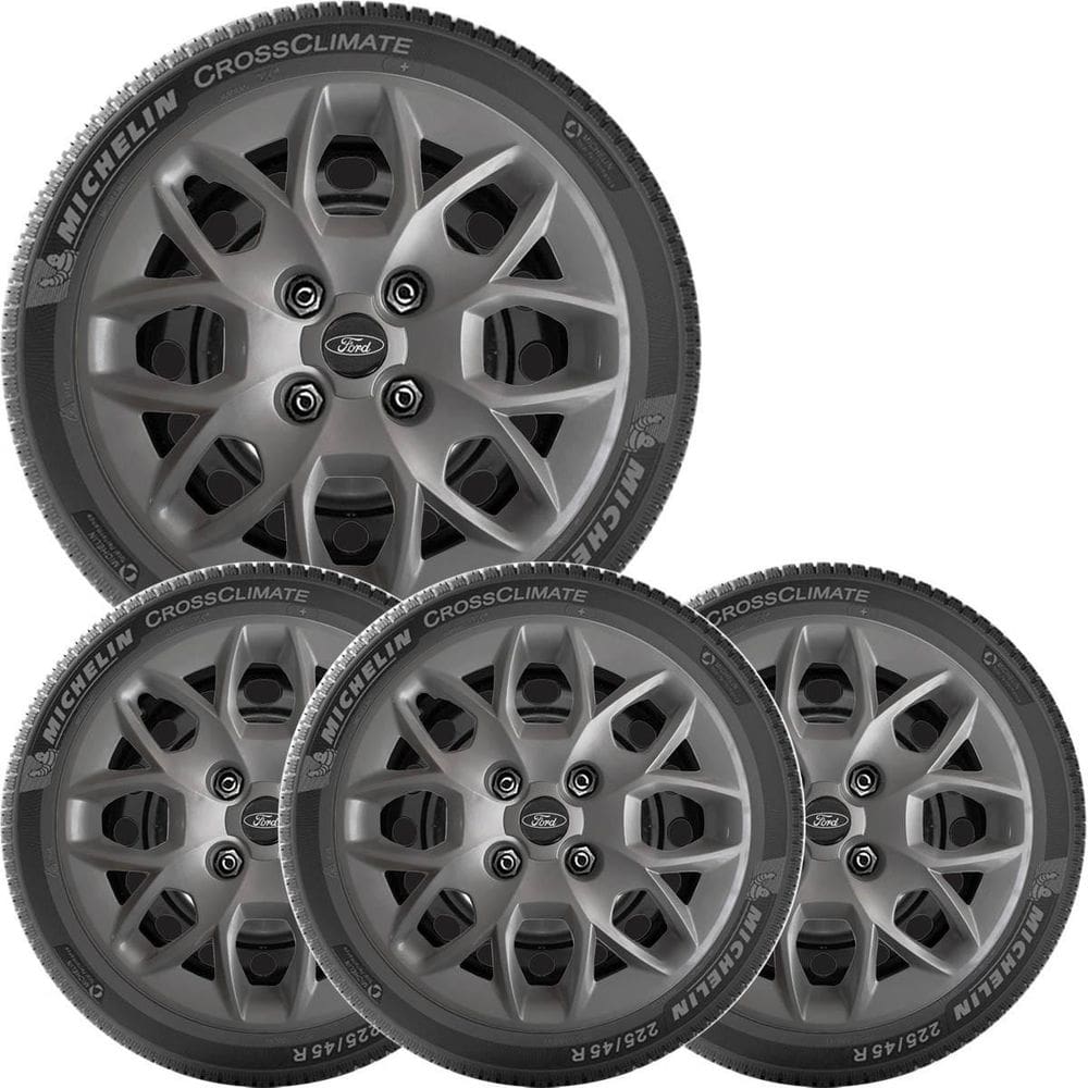 4X Calota Ford Ka Ka Aro 14 Grafite Com Emblema 342Cb