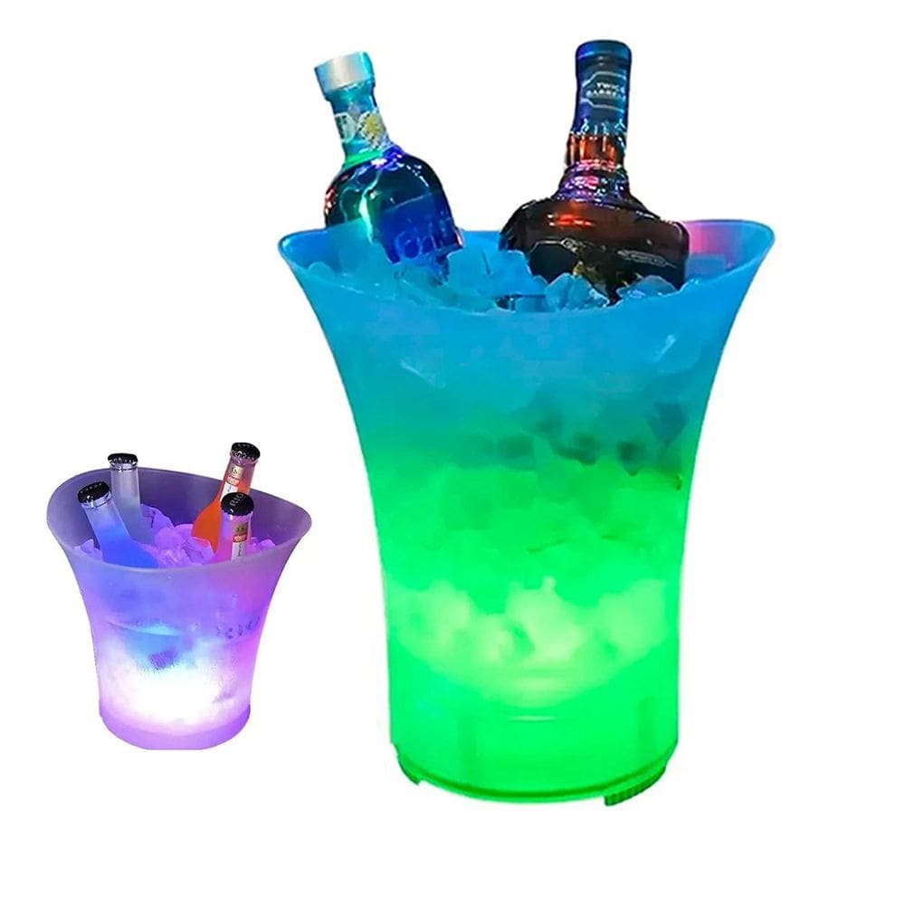Balde de Gelo Caixa de Som Bluetooth 5 Litros Led RGB Speaker Alto Falante Som Festa Reuniao Comemoraçao Lazer Entretenimento Diversao