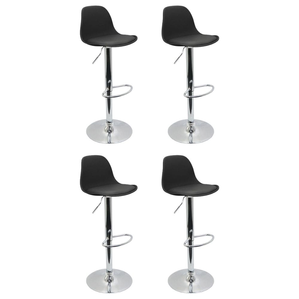 Conjunto 4 Banquetas Joly Eames Base Giratória Preto