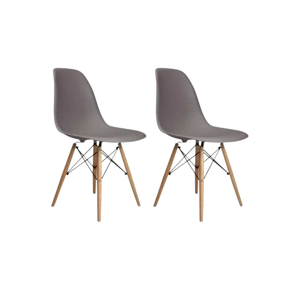 Conjunto 2 Cadeiras para Sala de Jantar Eames Eiffel Dkr Cinza