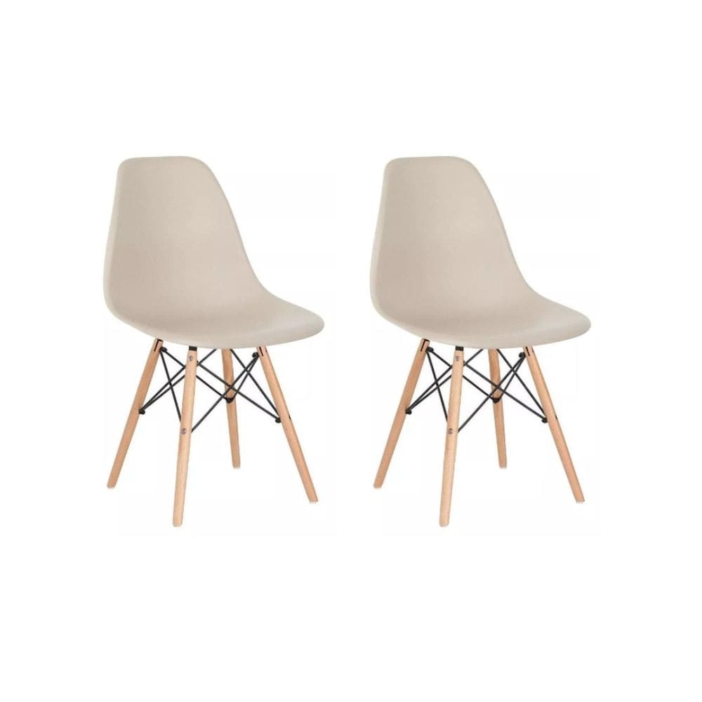 Conjunto 2 Cadeiras para Sala de Jantar Eames Eiffel Dkr Nude