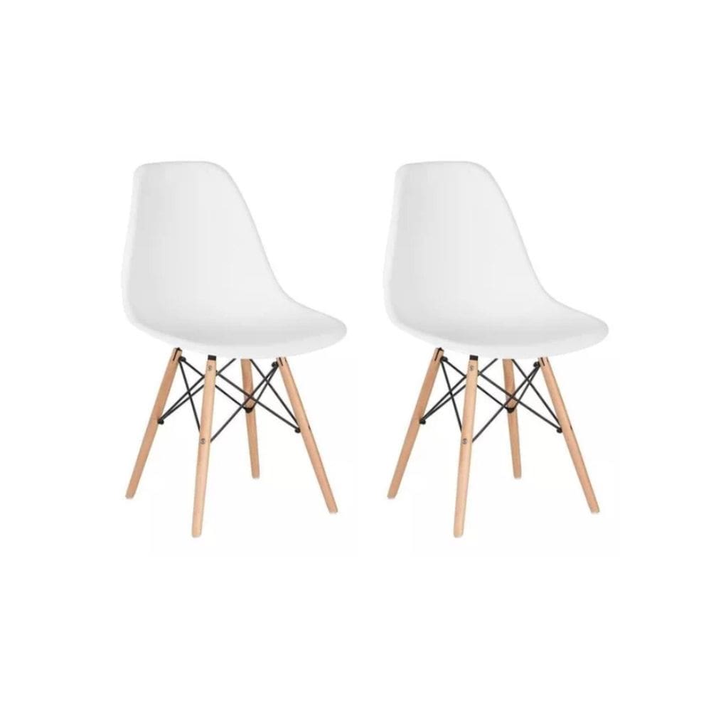 Conjunto 2 Cadeiras para Sala de Jantar Eames Eiffel Dkr Branco