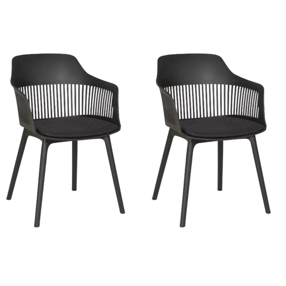 Conjunto 2 Cadeiras para Sala de Jantar Montreal Marcela Estofada Preto