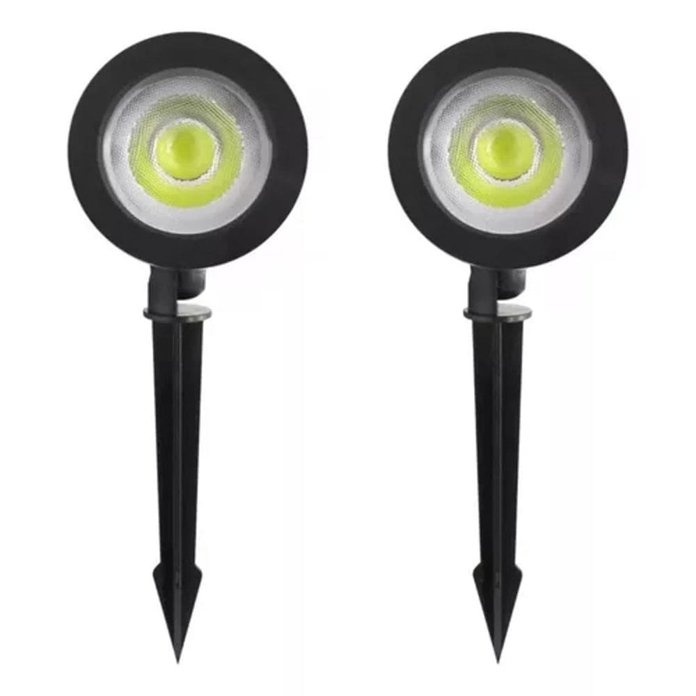 Kit 2 Luminária Refletor Espeto de Jardim 5w cor da luz Verde