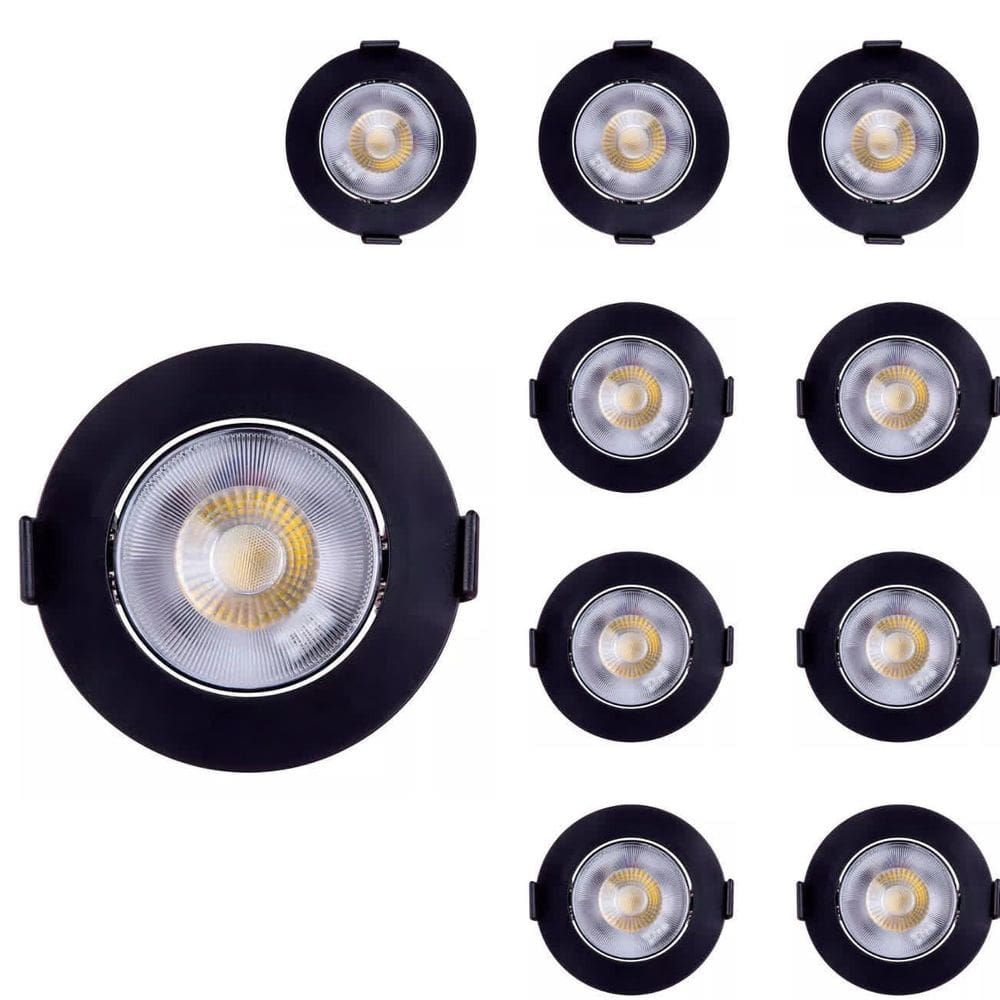 Kit 10 Luminária Spot Led 9x9 cm Direcionável Embutir Redondo 5w 6500K Luz Branco Frio