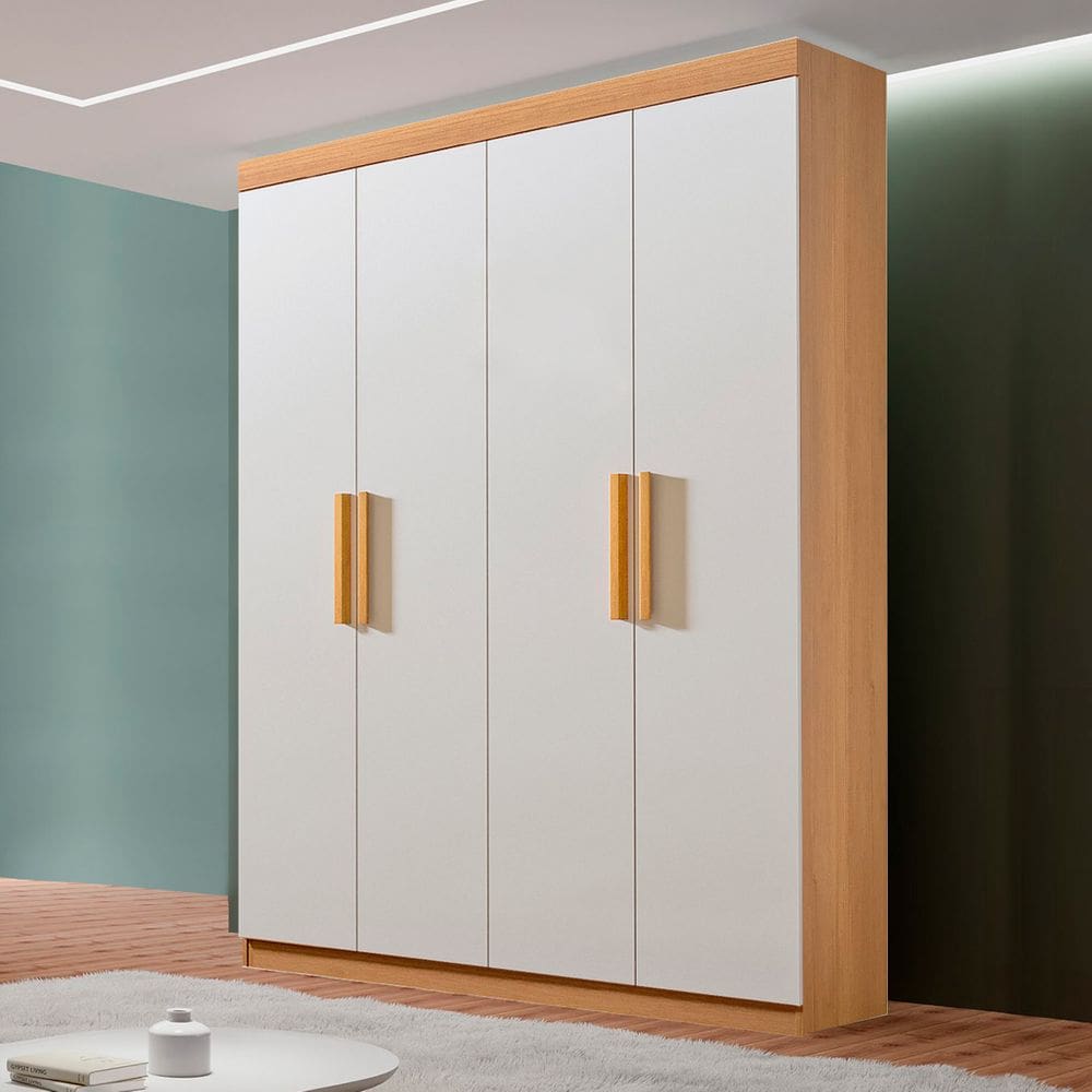 Guarda Roupa Solteiro 4 Portas 3 Gavetas