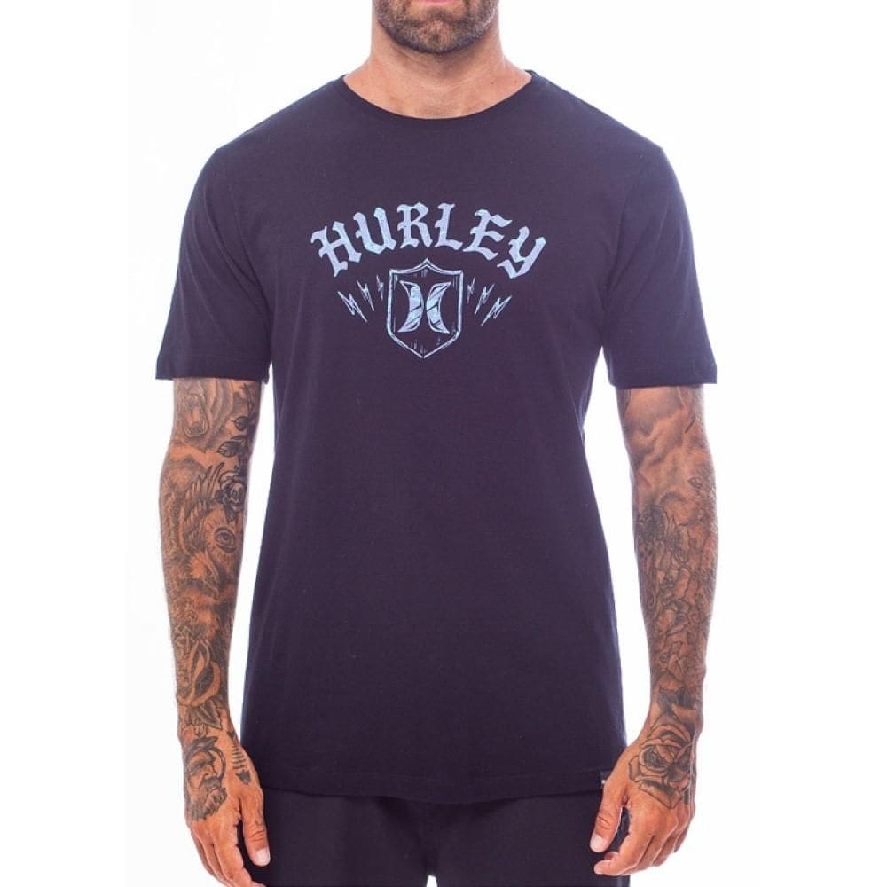 Camiseta Hurley Brasão Over SM25 Masculina Preto