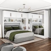 Guarda-roupa Casal Modulado 4 Portas Santiago 3 Portas Premium 5 Gaveta com Espelho Branco