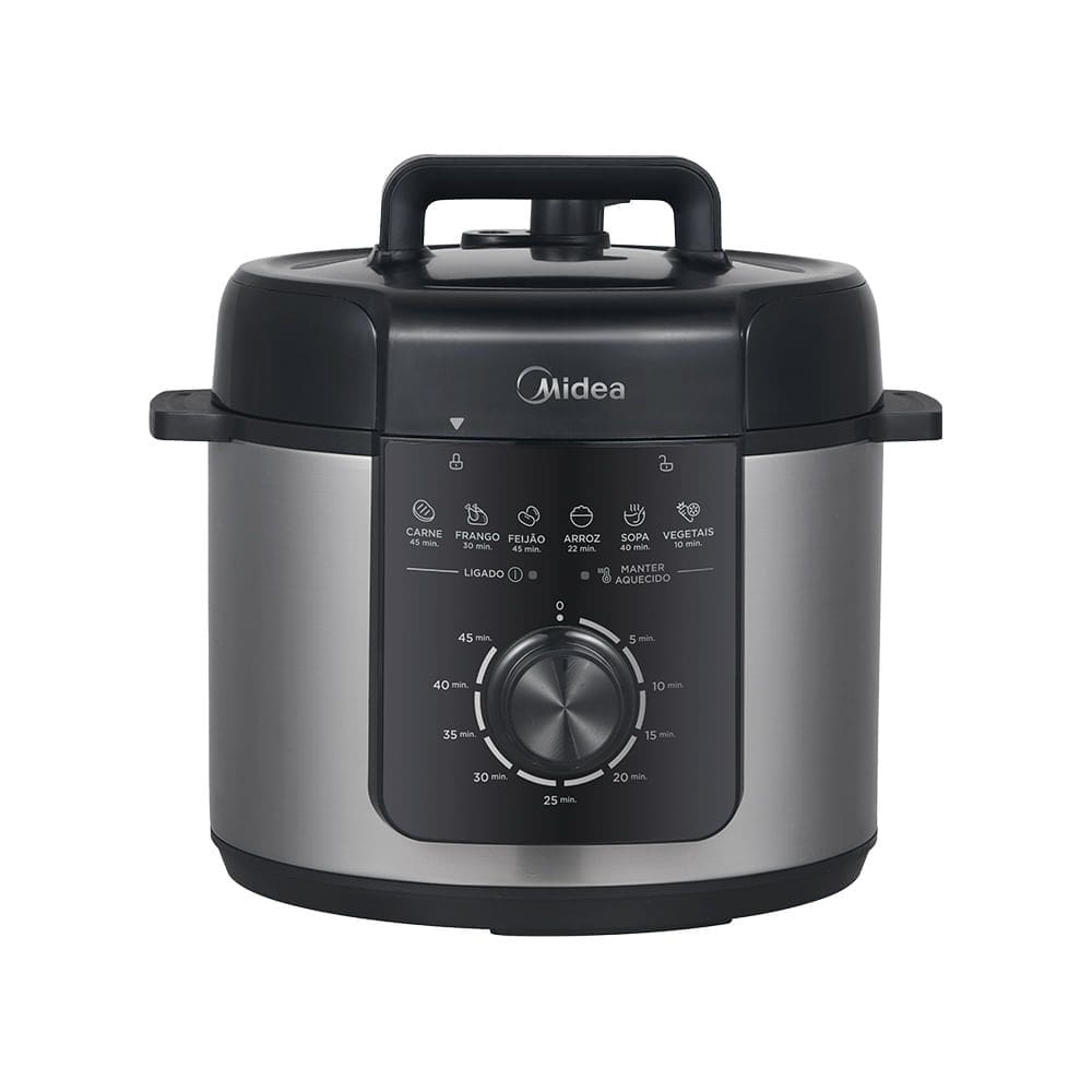 Panela de Pressão Mecânica Preta e Inox 4L Midea