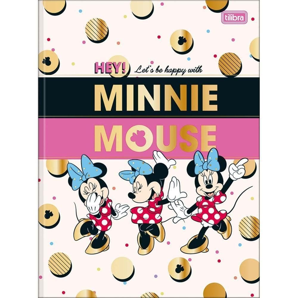Caderno Brochurão Escolar 80Fls Minnie Lets Be Happy Tilibra