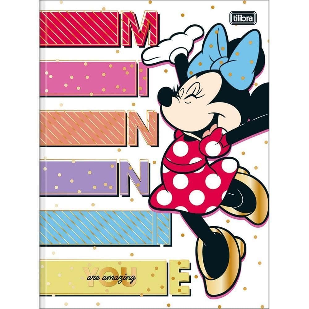 Caderno Brochurão Escolar 80Fls Minnie Branco Tilibra
