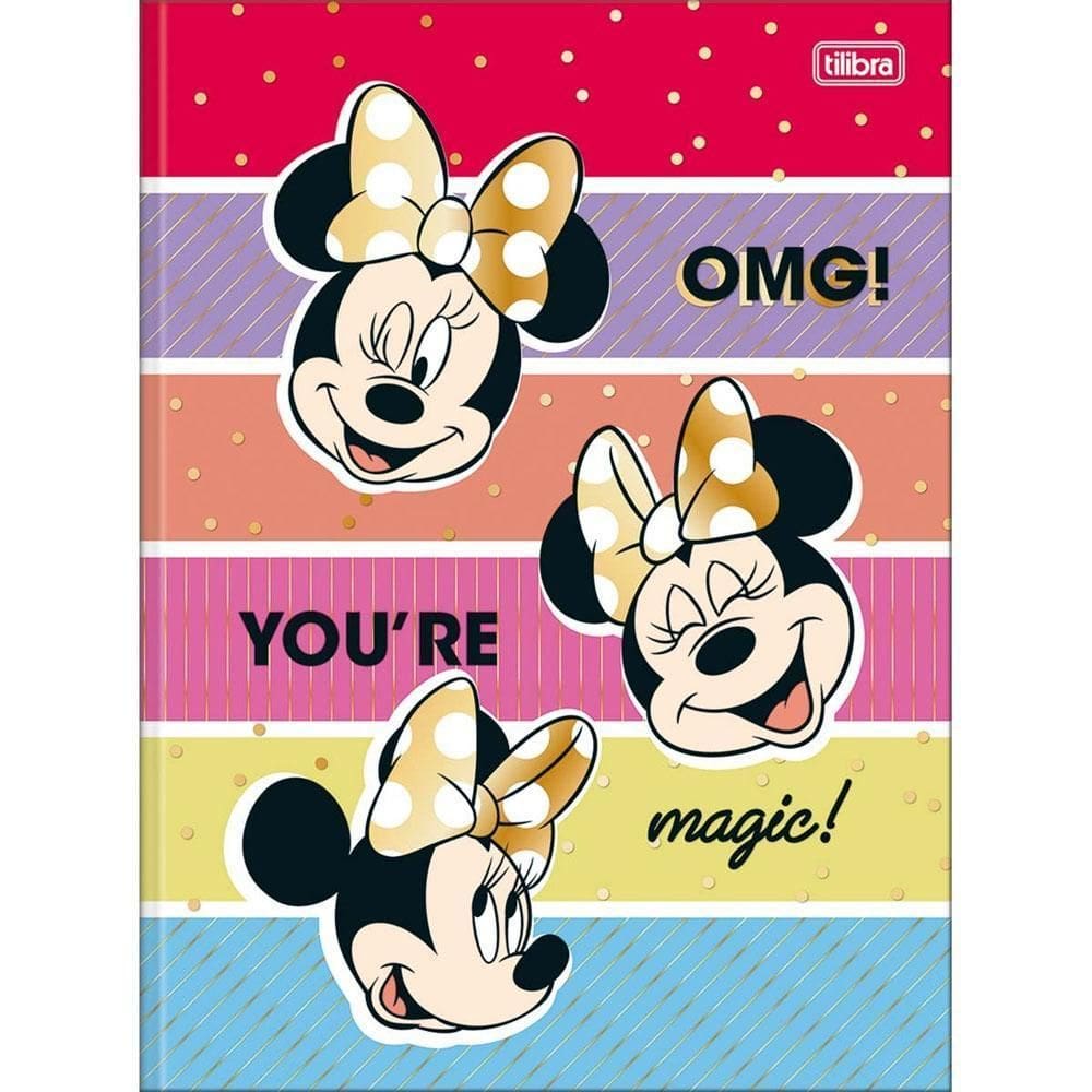 Caderno Brochurão Escolar 80Fls Minnie Listras Tilibra