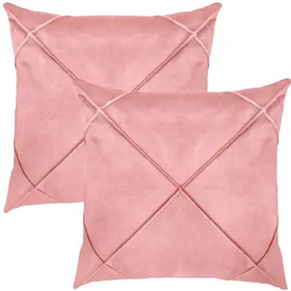 Kit 2 Capa de Almofada Suede Aveludada Drapeada 45x45cm