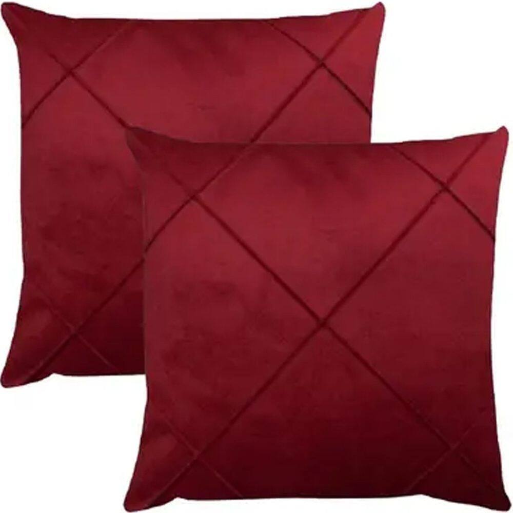 Kit 2 Capa de Almofada Suede Aveludada Drapeada 45x45cm
