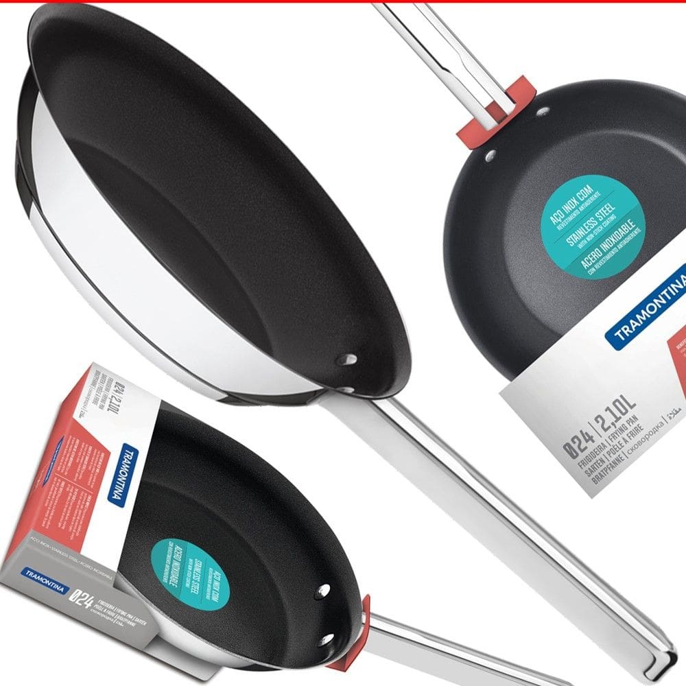 Frigideira Tramontina 24cm Aço Inox Antiaderente 2,1L Fundo Triplo 62376247