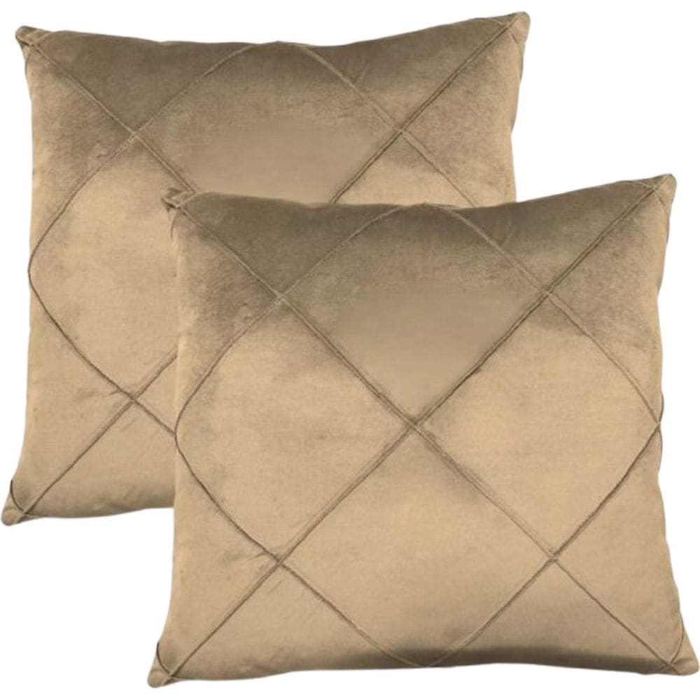 Kit 2 Capa de Almofada Suede Aveludada Drapeada 45x45cm