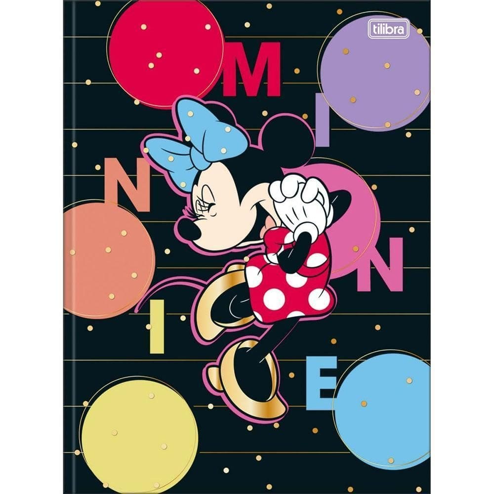 Caderno Brochurão Escolar 80Fls Minnie Preto Tilibra