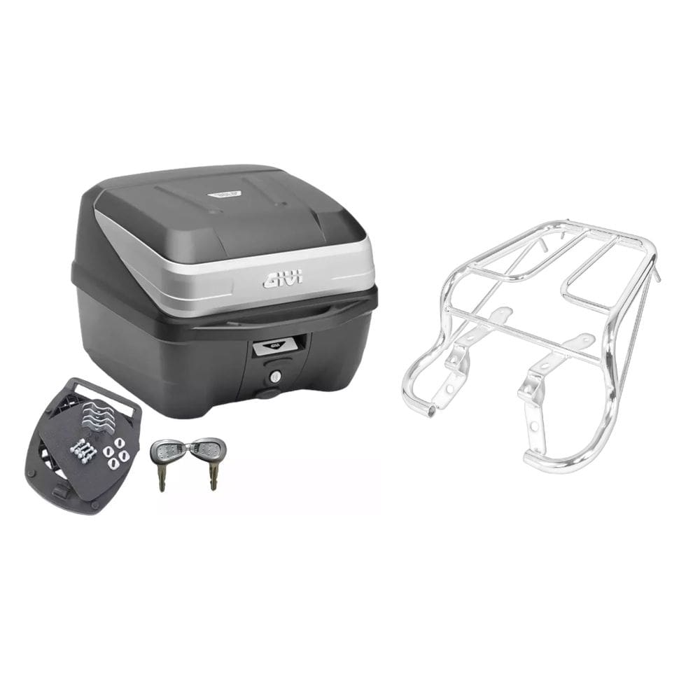 Kit Bauleto Bau Moto 33L Givi + Bagageiro Titan Today 1995 1996 1997 191998 1999 Projétil
