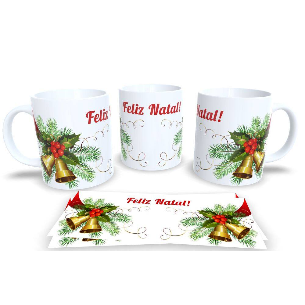 Caneca de Porcelana Branca Personalizada Coleção Natal 7