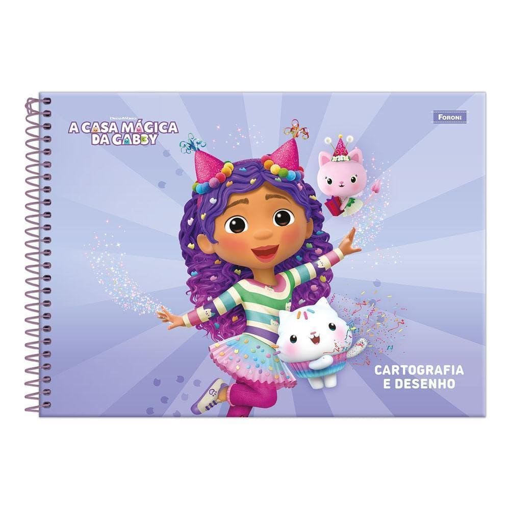 Caderno Cartográfia 80Fl A Casa Mágica Da Gabby Lilás Foroni
