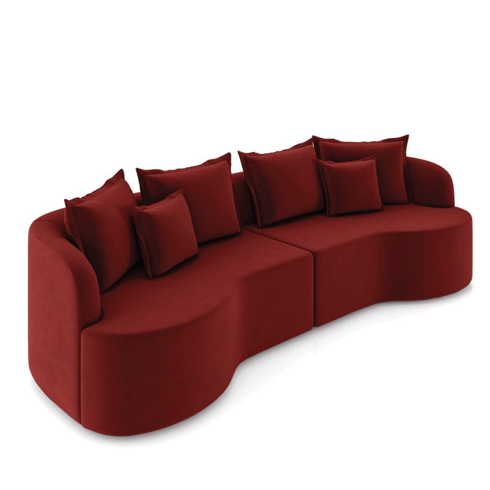 Sofá 5 Lugares Orgânico Living 290cm Mersa Veludo K01 - D`Rossi
