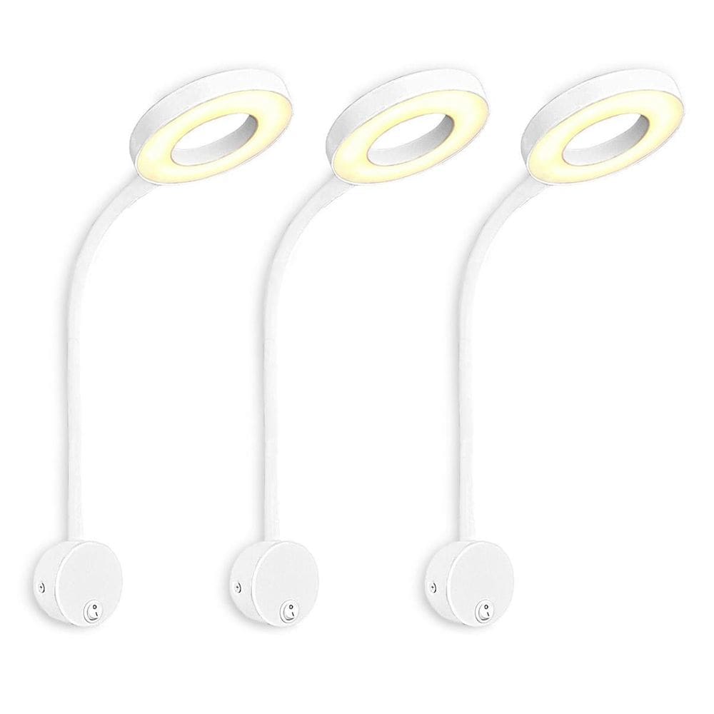 Kit 3 Arandela Cabeceira Leitura Direcionável Led Circular