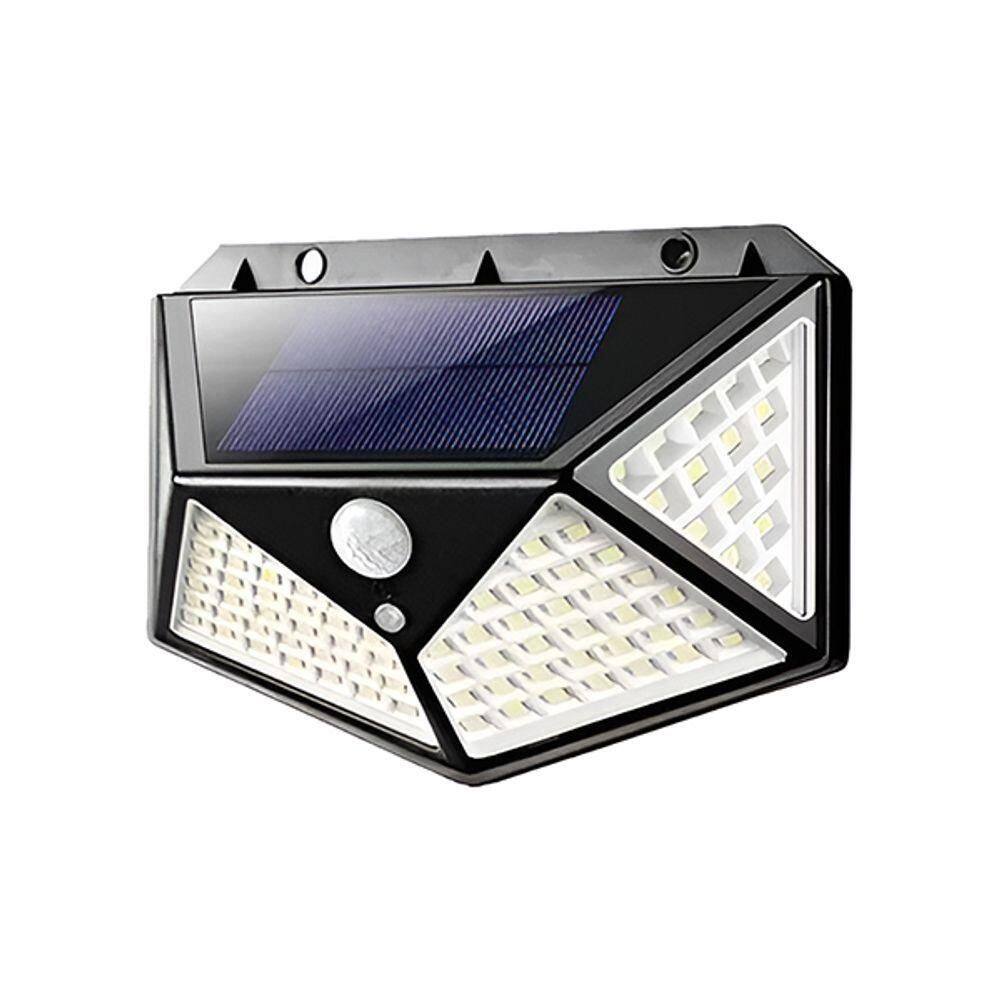 Luminária Solar 100 Leds Sensor De Movimento Lâmpada Com 3 Funções área Externa Jardim Ip65