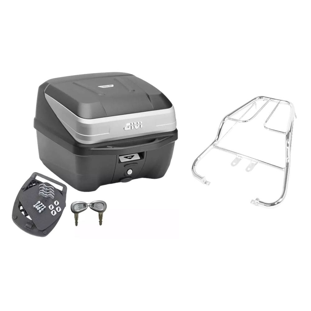 Kit Baú Moto 33L Givi + Bagageiro Cbx 250 Twister 2001 2002 2003 2004 2005 2006 2007 2008 Projétil