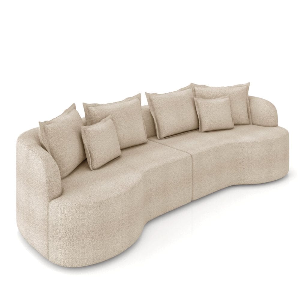 Sofá 5 Lugares Orgânico Living 290cm Mersa Bouclê Creme K01 - D`Rossi