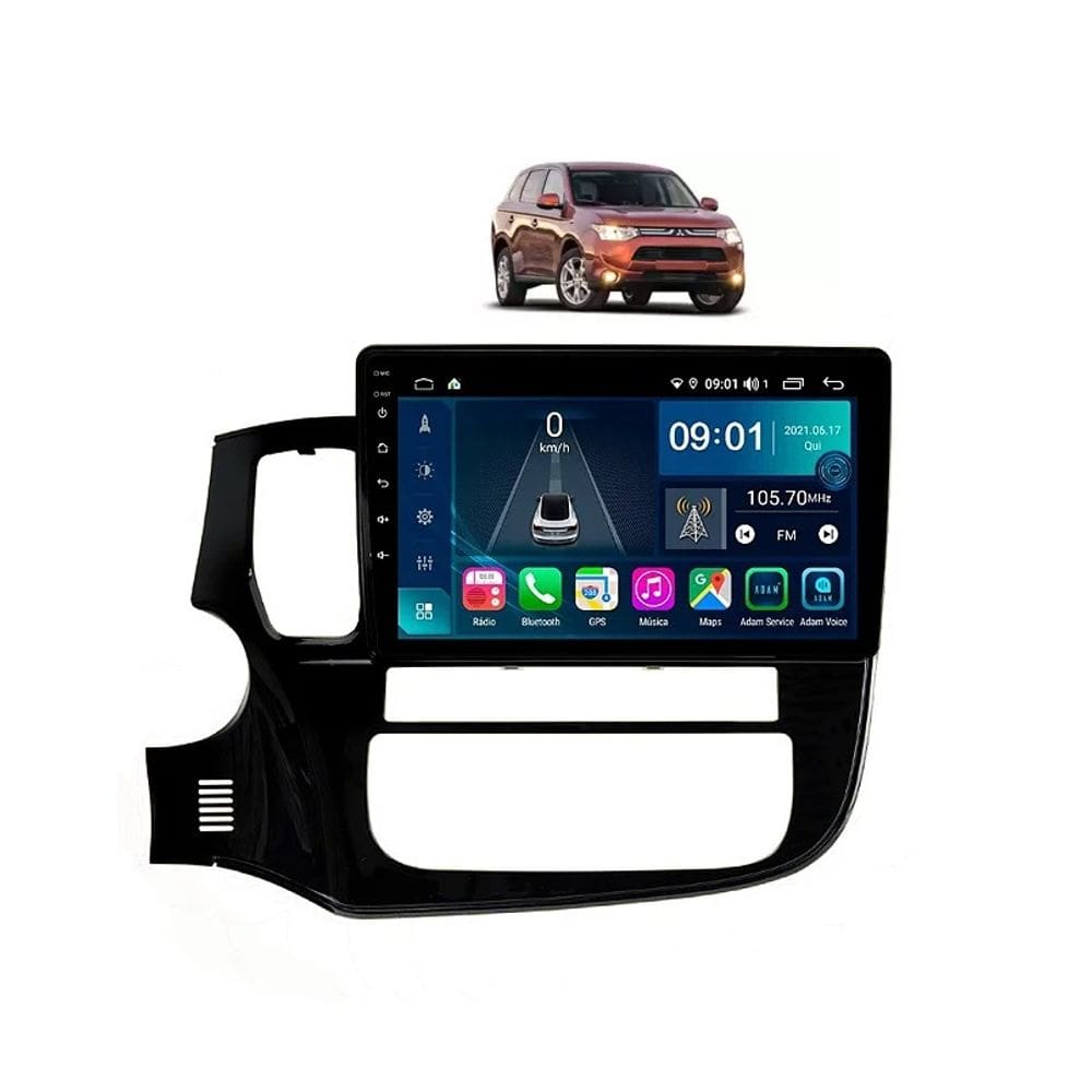 Kit Multimídia Outlander 2014 / 2017 Android 9 Pol 2/32Gb Carplay Gps WiFi Rádio Bt - Vision 8990CP