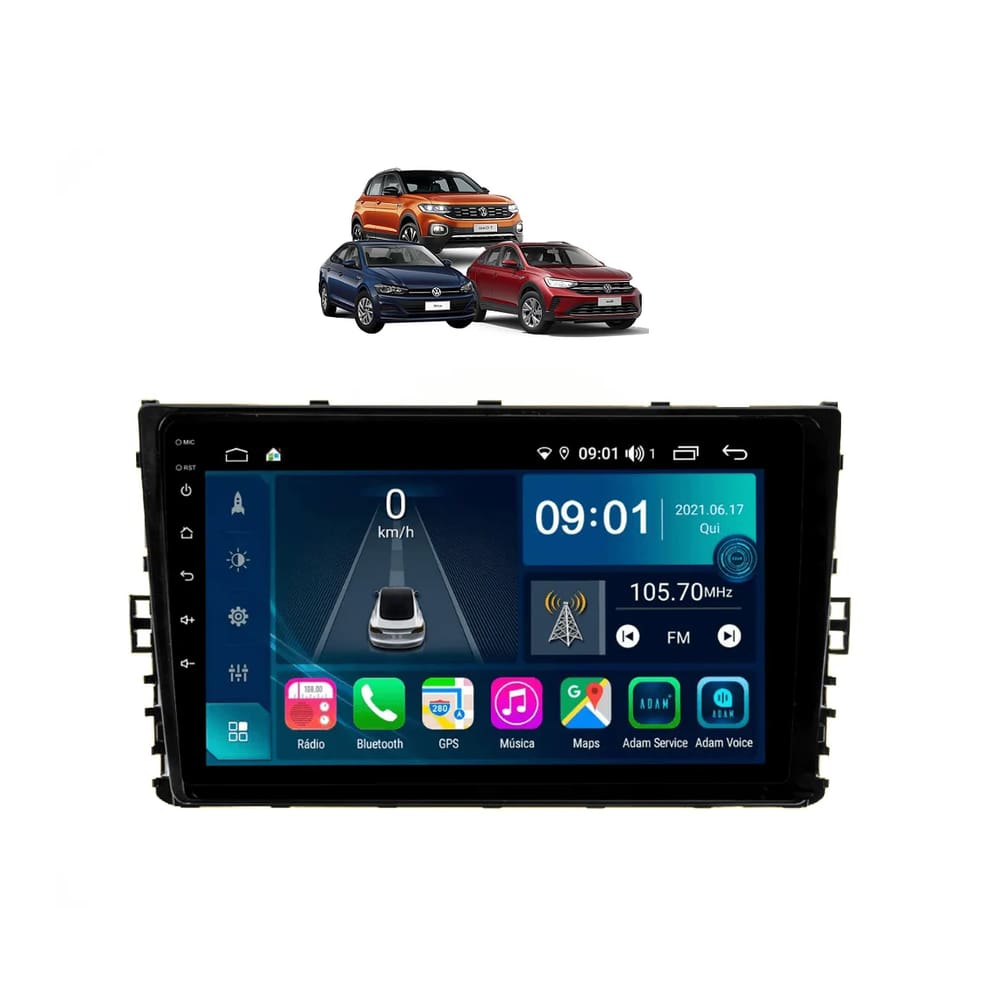 Kit Multimídia Polo Virtus Track 2017 / 2025 Android 9 Pol 2/32Gb Carplay - Vision 8990CP